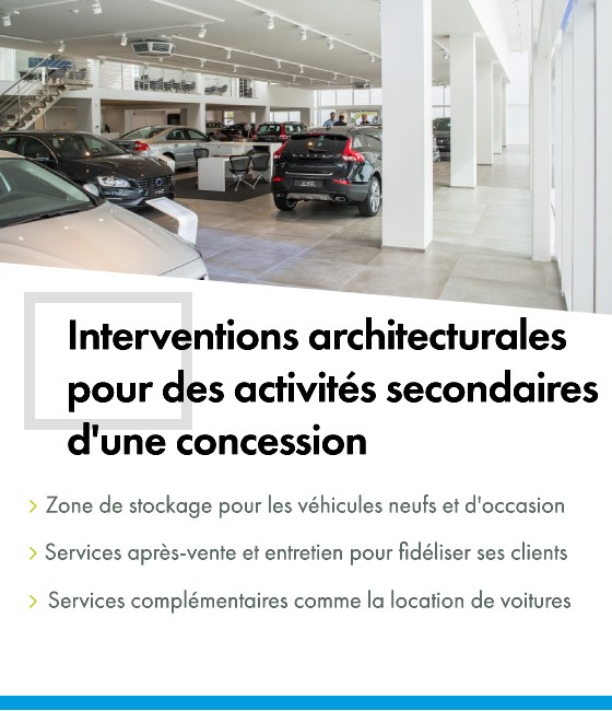 Infrastructure architecturale pour un showroom automobile