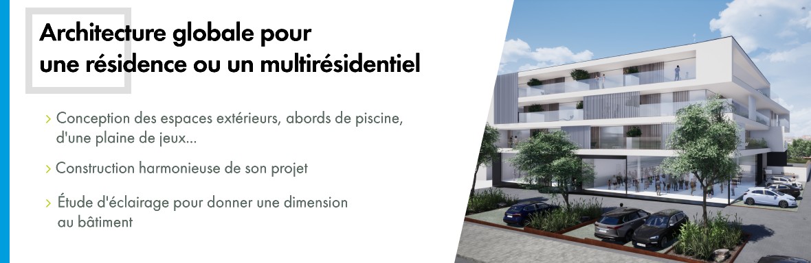 Projet 3D d'une multi-résidence avec une architecture globale