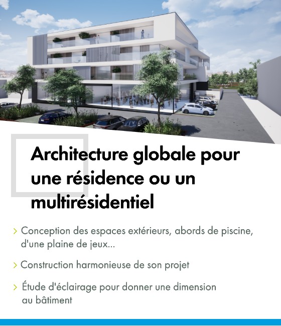 Projet 3D d'une multi-résidence avec une architecture globale